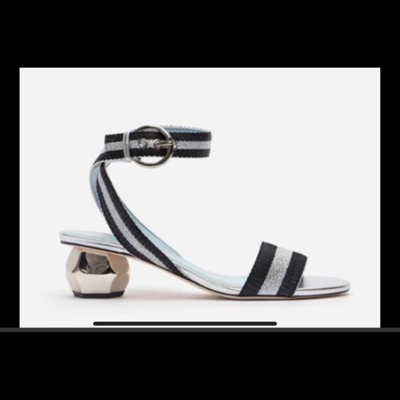Shoes - Francis Valentine Layla Woven Metallic Geo Sandal